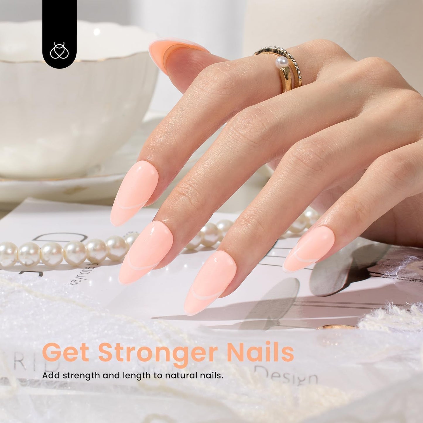 Beetles Gel Nail Polish Builder Nail Gel 5 in 1 15 ML Builder Strengthener Orange Nude Gel Builder Nail Gel Color Hard Gel Gel Beige Builder Gel Building Extension Nail Gel Cover Gel