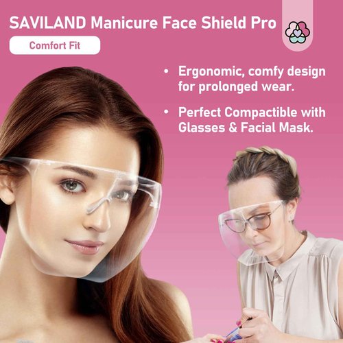 SAVILAND 300W U V LED Nail Lamp: Motion Sensor Nail Dryer Super Fast Curing U V Light SAVILAND Nail Face Mask for Nail Drill: Salon Clear Visibility & Comfortable Wear Full Face Mask Splash Resistant