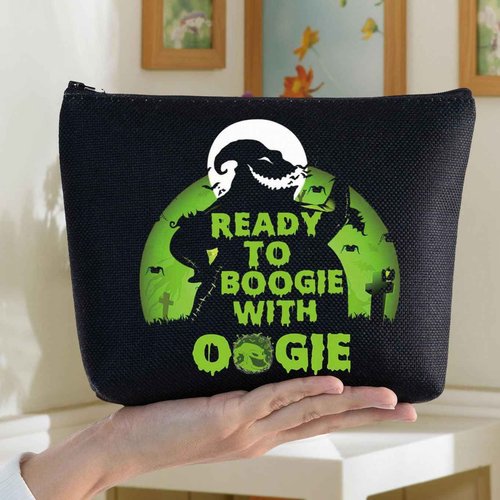 Funny Ghost Cosmetic Makeup Bag Ghost Fans Inspired Gifts Ready To Ghost With Oogie Zipper Pouch Bag (READY Ghost)