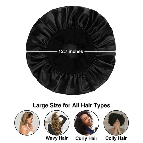 Satin Bonnet Silk Hair Bonnet for Sleeping Women Men Night Cap Sleep Bonnet Hat Hair Cap 9 Pack with Wide Band, Multicolor