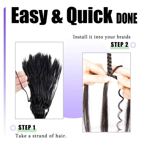 Amzluck Pre-Divided Human Braiding Hair for Boho Braids Water Deep Wave Human Hair Bulk for Braiding Curly Human Hair for Boho Locs Boho Crochet Braids Human Hair Extensions (1B, 16""-320Strands)