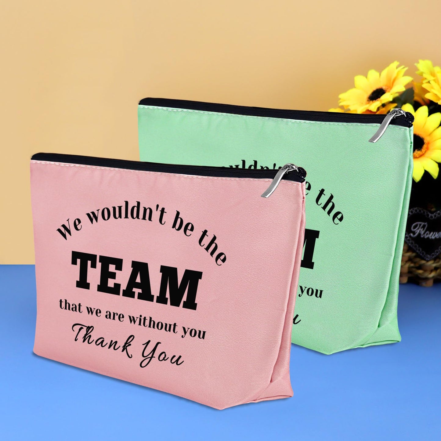 Boss Gift 2 Pcs Leader Appreciation Gift for Women Makeup Bags Coach Thank You Gift Colleague Coworker Leaving Gift Cosmetic Bag Boss Day Thanksgiving Birthday Gifts for Team Coach Leader Employee