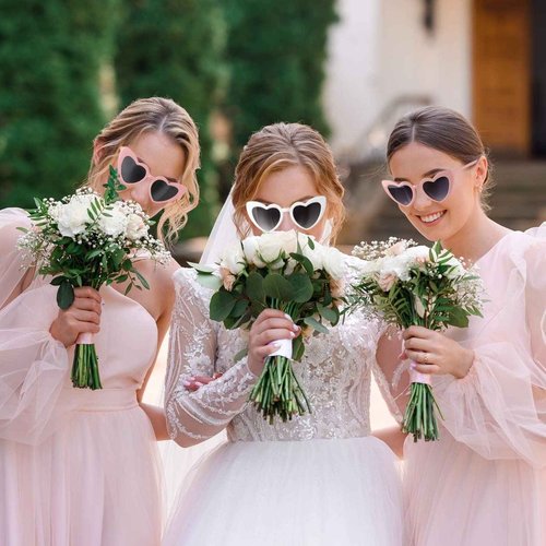 Loanzeg 24PCS Bridesmaid Scrunchies Proposal Gifts 4.1 Inch Square Set of 12 Bachelorette Hair Claw Clips ideas Bridal Shower Gift for Wedding Party Favors (Pink)