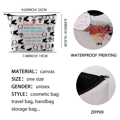 XYANFA KOTLC Gifts KOTLC Makeup Bag Fans Gift Bookish Gift Merch KOTLC Reader Cosmetic Bag(Think Like Sopphie makeup bag)