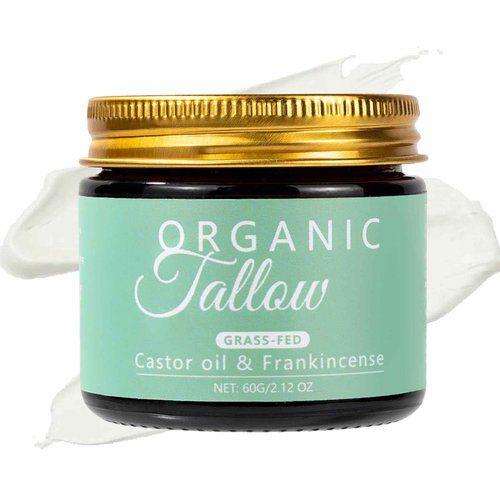 Maidlure Grass-fed Beef Tallow with Frankincense Oil & Castor oil, Organic Tallow and Manuka Honey Face Moisturizer for Skin, Hydrating & Nourishing Balm for Sensitive Skin (1)