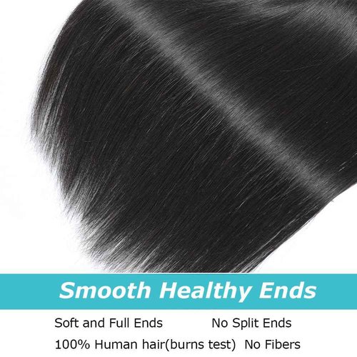 AnJudyReid Straight Hair Bundles 13A Brazilian Virgin Human Hair Bundles Straight 22 Inch 100% Unprocessed Virgin Hair Bundles Natural Black