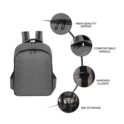 HUIMSWARM Barber Supplies Backpack with 1PCS Barber Cape&1PCS Barber Brush,Professional Hair Cutting Tools Bag,Large Capacity,Casual Gray,Three Layer,Mobile Barber Accessioes Station for Barbers