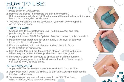 GiGi Soothing Azulene Hard Wax Beads, Gentle Formula for Sensitive Skin, No Strips Needed for Full Body & Face Waxing, 32 oz, 1-pack
