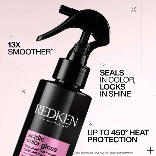 Redken Acidic Color Gloss Heat Protection Leave-In Treatment Spray For Color Treated Hair - Conditions and Adds Hair Shine, Heat Protectant Leave In Conditioner
