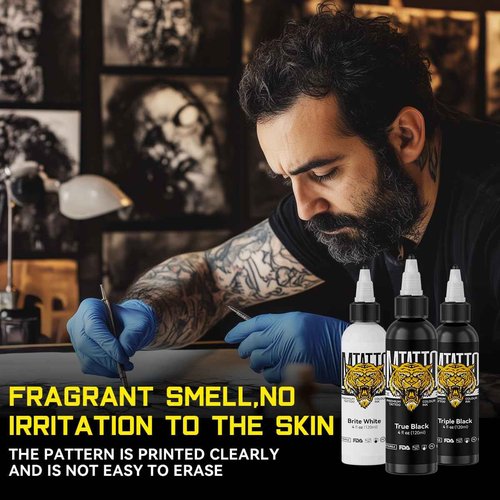 Tattoo Ink Brite White 4 OZ 120ml Lining, Tattoo Pigment Concentrated Color Evenly Vibrant and Bright