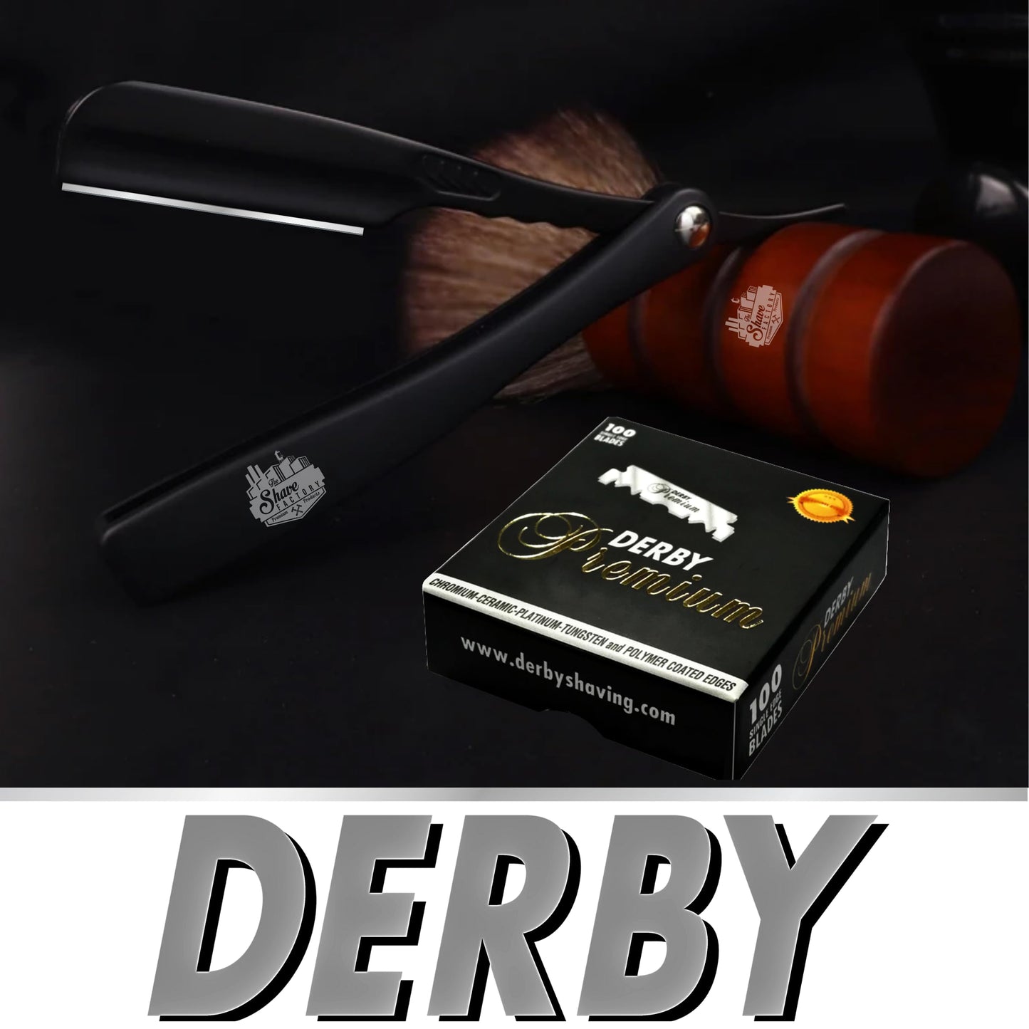 Derby Premium Single Edge Razor Blades, Razor Blades, Single Edge, Ultra Sharp, Chromium - Ceramic - Platinum - Tungsten and Polymer Coated Edges (1)