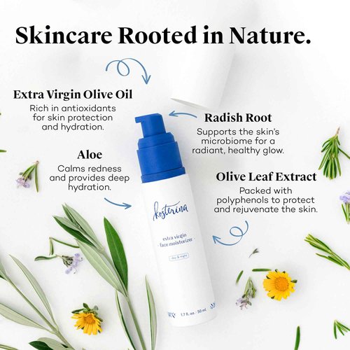 Kosterina - Extra Virgin Daily Face Moisturizer – Hydrating & Soothing Natural Face Cream with High Antioxidants, Olive Oil, Squalene | 1.7 oz (50ml)
