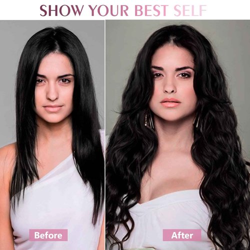 Fimislosion Real Hair Extensions Clip in Human Hair, Seamless Clip in Hair Extensions Real Human Hair, 14 Inch Clip ins extensions for women, Natural Black 120G 7Pcs