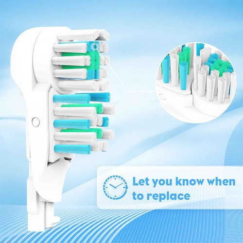20Pcs Spinbrush Oral Toothbrush Replacements Heads Dual Cross Action Clean Attachments Sensitive Brush Refill Rotating Sets 3D White Fit for Oral B 4732 3733 4734