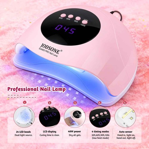 JODSONE Patting Gel Nail Polish Kit, 9 Colors U V/LED Gradient Painting Sponge Gel Kit with 50 PCS Nail Sponges and Grabbing Pen for Home & Salon Use