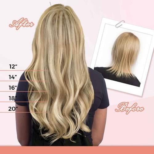 MEI YUAN LIN tape hair extensions real human hair 16 Inch Color 18 Ash Blonde and 613 Light Blonde Invisible Tape Ins PU weft 50Grams 20Pcs Silky Straight