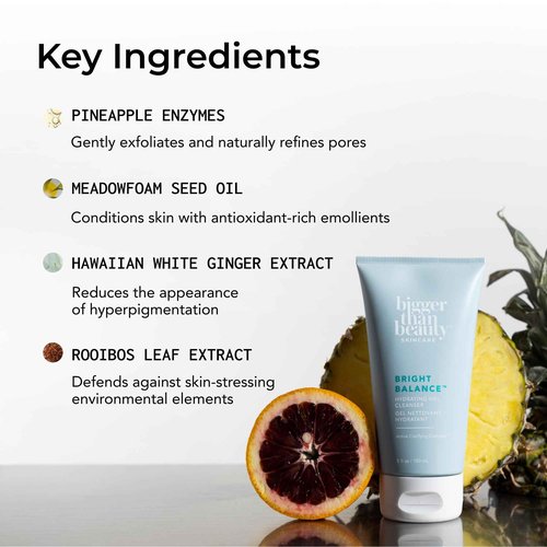 Bigger Than Beauty Skincare Hydrating Gel Cleanser, Face Wash with Hyaluronic Acid & Vitamin C for All Skin Types, Daily Skin Care, Makeup Remover for Women, Facial Cleanser, Vegan & Cruelty Free