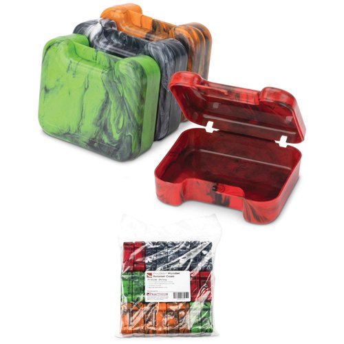Practicon Easy Open Retainer Cases, Assorted Black Swirl Colors, Bulk Pack of 24