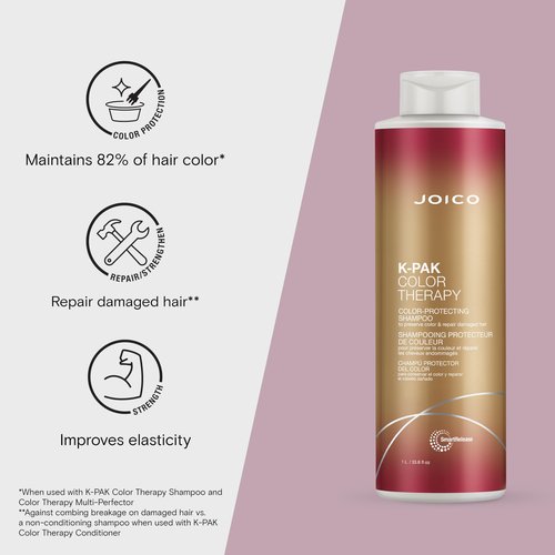 Joico Color Therapy Shampoo for Color-Treated Hair - With Keratin & Argan Oil, Repairs Damage, Boosts Shine, 33.8 oz