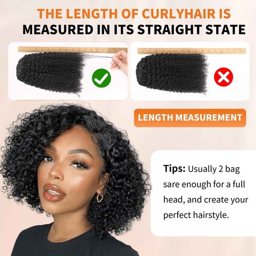 Kinky Curly Clip ins Human Hair 3C 4A Curly Clip in Hair Extensions for Black Women 8Pcs with 20Clips 120g/set 10A Brazilian 18 Inch Human Hair Natural Black