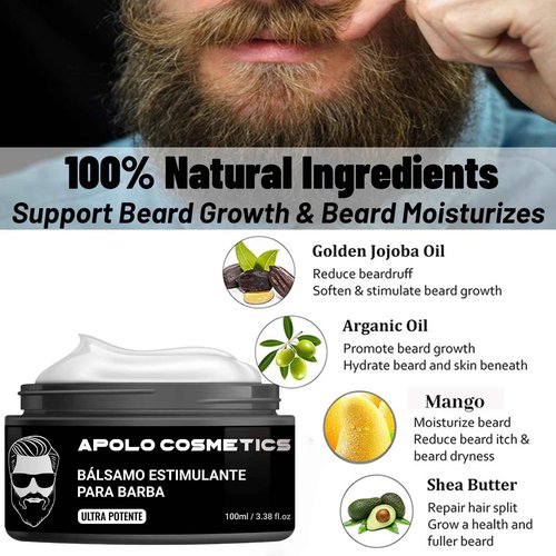 Para Barba, Estimulante De Barba, Beard Balm for Men, Crecimiento De Barba Para Hombre, Mustache Wax, Bálsamo Para Barba, Original Moisturizes & Strengthens Para Crecer La Barba Rapido Beard (1 PCS)