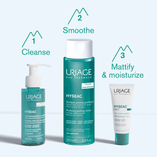 URIAGE Hyseac Mat Mattifying Gel-Cream | Primer & Moisturizer, Reduces Skin Shine, Absorbs Excess Sebum, Tightens Pores, Ideal Makeup Base, Light Cream, 40 mL / 1.35 oz