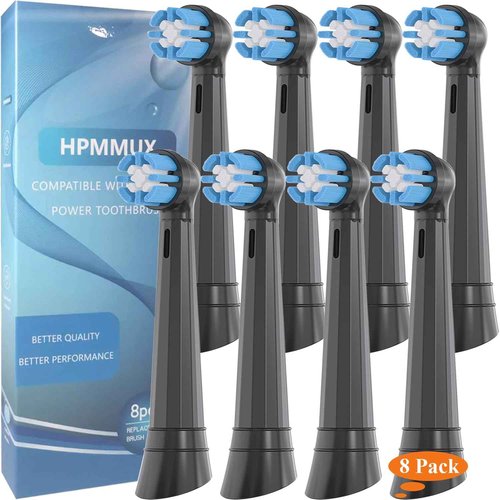 Replacement Toothbrush Heads Compatible with Oral b iO 3/4/5/6/7/8/9/10 Series Electric Toothbrush, Premium Grade Bristles, Black, 8 Pack