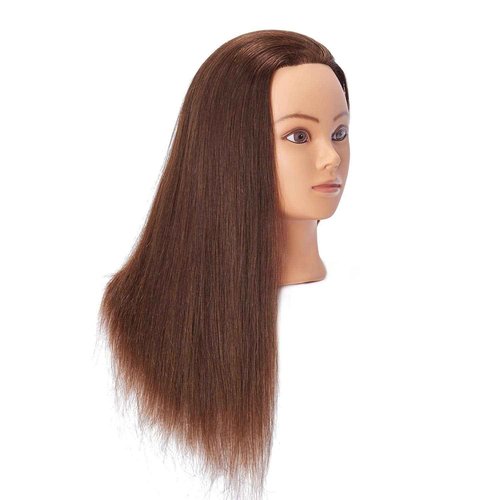 Headstar 24-26" Human Hair Mannequin Head - Hairdresser Training Head for Practice Cutting & Braiding