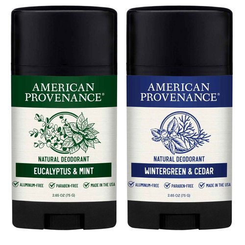 American Provenance Eucalyptus & Mint and Wintergreen & Cedar Deodorant Bundle