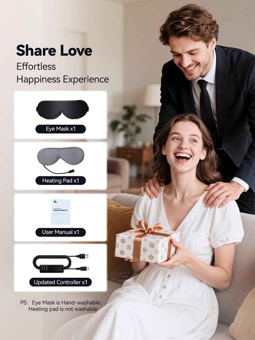 Heated Eye Mask for Dry Eyes, Improved Sleep, Warm Eye Compress for MGD, Dry Eye Syndrome, Chalazion Blepharitis Stye Eye Treatment, Steam Moist to Unclog Glands (Black)