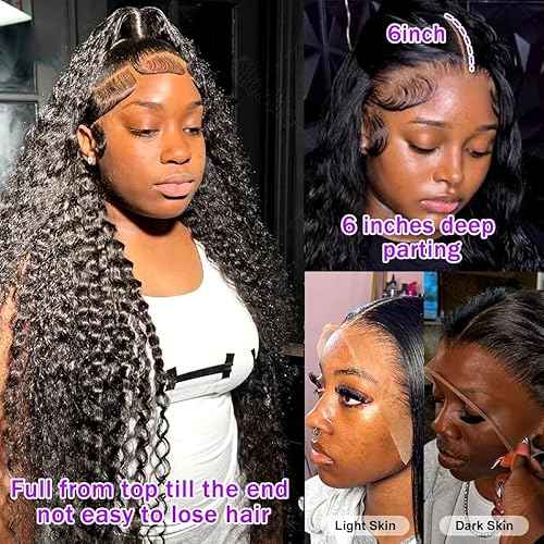 200 density 13x6 deep wave lace front wigs human hair HD Lace Curly Wigs for Black Women Pre Plucked with Baby Hair 13x6 HD Frontal Human Hair Lace Front Wigs for Women (13x6 Deep Wig, 30 Inch)