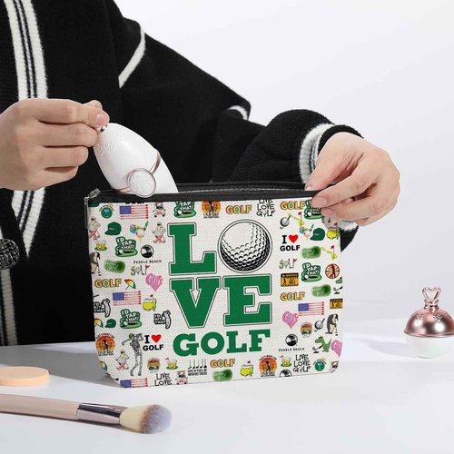 Golf Lovers' Gift: Inspirational Golf Gifts for Him & Her - Makeup Bag Travel Toiletry Organizer with Zipper