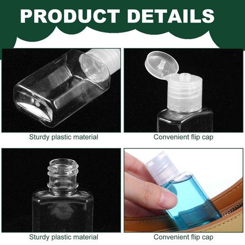 Tolare 120 Pcs Travel Bottles, 1 oz/30 ml, Clear, Plastic, Leak-Proof Flip Cap, Perfect for Travel, Camping, Outdoor Activities