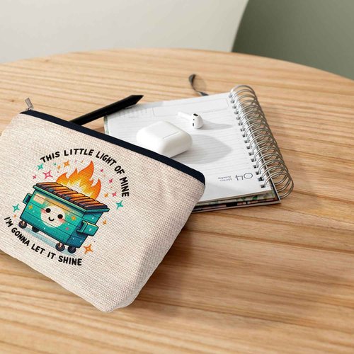 Ayxvt Dumpster Gifts Makeup Bag, Dumpster Bag,Dumpster Fire Cosmetic Bags for Women, Inspirational Positive Encouragement Gifts for Women Zipper Pouch