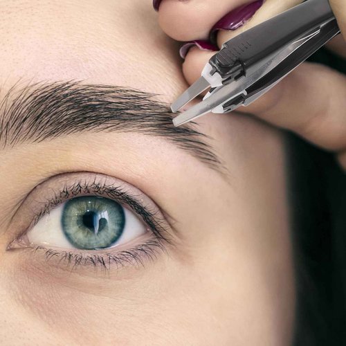 Lurrose Automatic Elastic Eyebrow Tweezer Retractable Tweezer for Eyebrow Removal (Color Random)