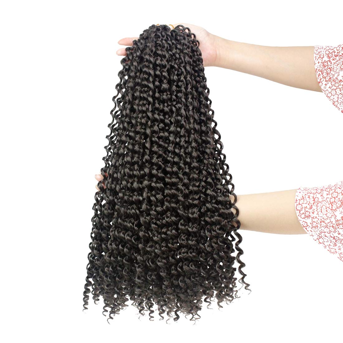 Passion Twist Hair 18 Inch Water Wave Crochet Hair for Women Curly Bohemian Braiding Hair Extensions Crochet Braids 6 Packs 4