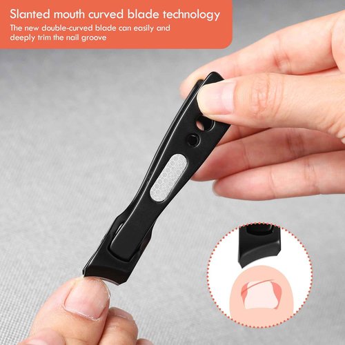 BEZOX Nail Clippers with Catcher for Seniors for Thick Nails, Fingernail and Toenail Clippers