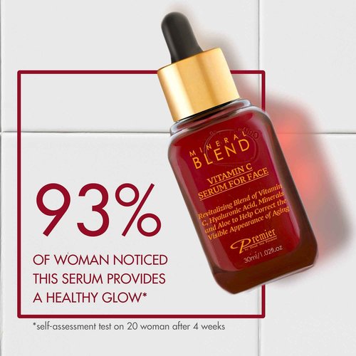Vitamin C Serum for Face with Hyaluronic Acid & Rose Hips oil - Natural & Organic Anti Aging facial serum, Mineral Blend by Premier Dead Sea 1.02 Fl Oz