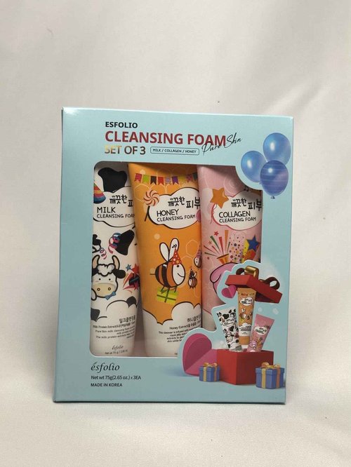 ESFOLIO CLEANSING FOAM PURE SKIN (SET OF 3) (MILK/COLLAGEN/HONEY)