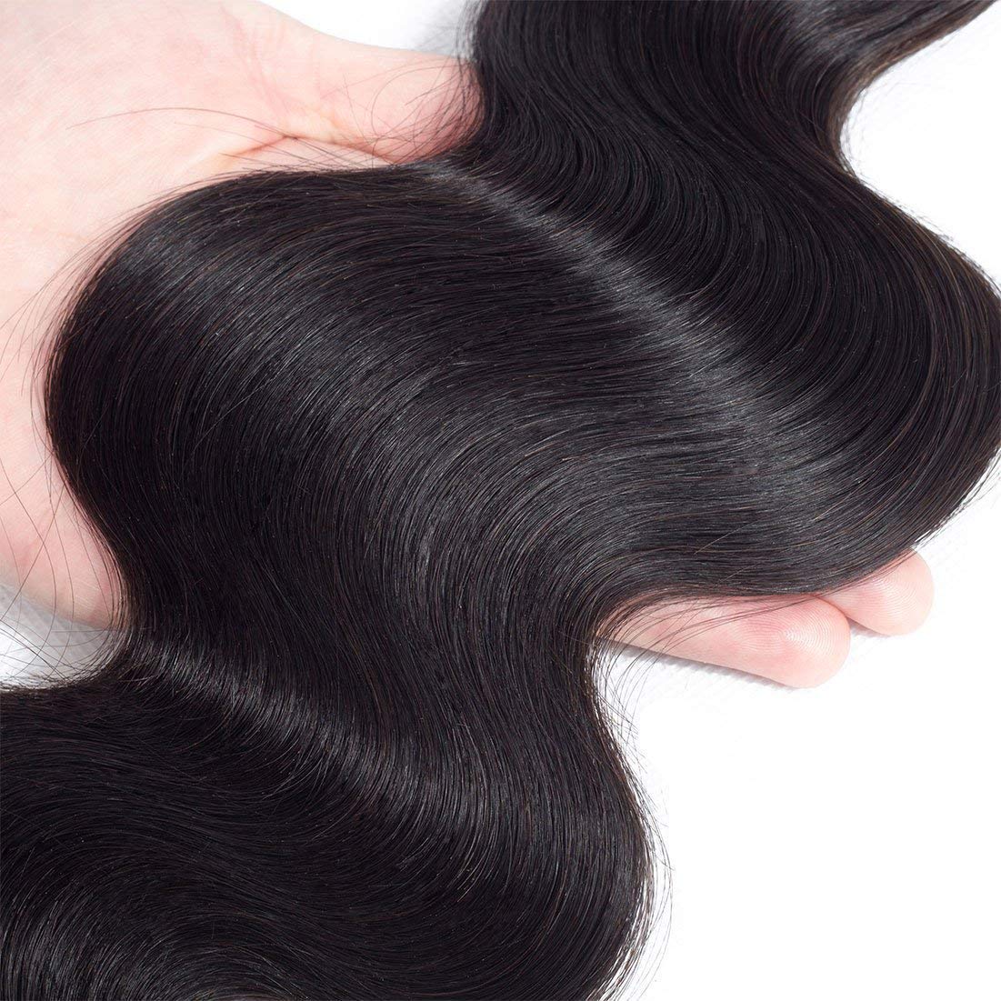 AnJudyReid 12A Human Hair Bundles Body Wave 18inch One Bundle 100% Unprocessed Brazilian Virgin Hair Bundles Double Weft Weave Body Wave Bundles Human Hair Natural Black Color