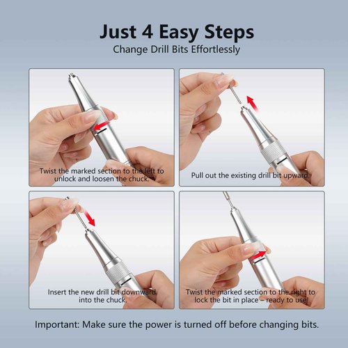 45000 RPM Professional Cordless Nail Drill – Rechargeable Electric Nail File Kit with LCD Display, 6 Nail Bits, High Torque & Low Noise – Portable E File for Acrylic & Gel Nails, Manicure & Pedicure