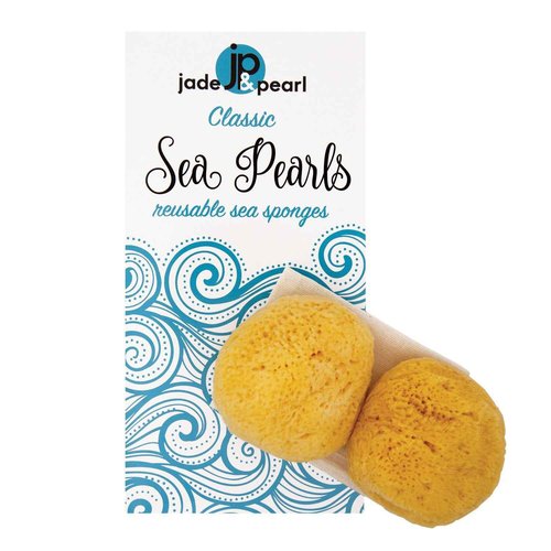Sea Pearls- Reusable Natural Sea Sponges, Classic Medium 2 Count