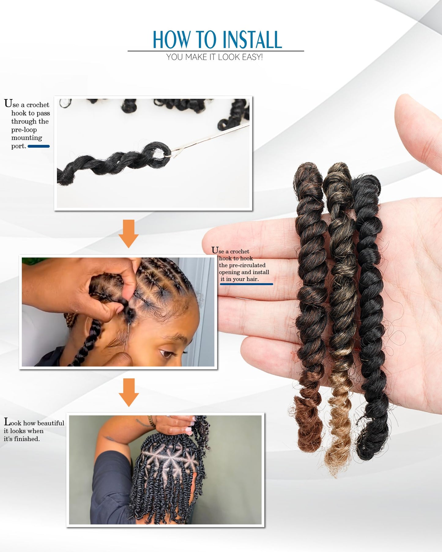 14 Inches 8 Packs Passion Twist Crochet Hair-Mixed Color Combo Pack(6 packs 1B+1 pack T1B/27+1 pack T1B/30),Pre-twisted Pre Looped Braided Hair Extensions For Black Women(14"-8 Packs,1B+T27+T30)