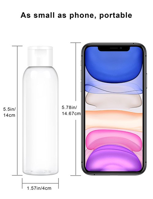 ZLEVEAYN 4oz Clear Plastic Bottles with Flip Caps 48 Pack Reusable Travel Container for Shampoo Conditioner Toiletries Lotion Essential Oil