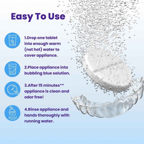 Retainer Brite Retainer Cleaner Tablets for Ultrasonic Cleaners, Used for Cleaning Invisalign, Mouth Guard, Night Guard and More, 4 Month Supply, Made in USA,120 Tablets