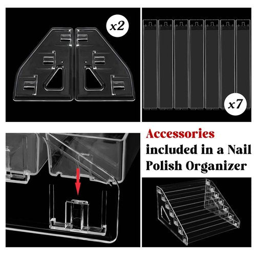 Jetec 4 Pcs 7 Tiers Style Acrylic Card Display Stand Sunglasses Organizer Nail Polish Holder Versatile Display for Trading Cards Greeting Card Stand Essential Oils Cosmetic Eyewear Rack