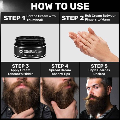 ceepdoogle 2 Pcs Cosmetics Para Barba, Bálsamo Estimulante de Barba,Estimulante Para Barba,Ultra Potente Beard Stimulating Balm, Crema Para Barba, Moisturizes & Strengthens Beard, 200ML / 7 OZ