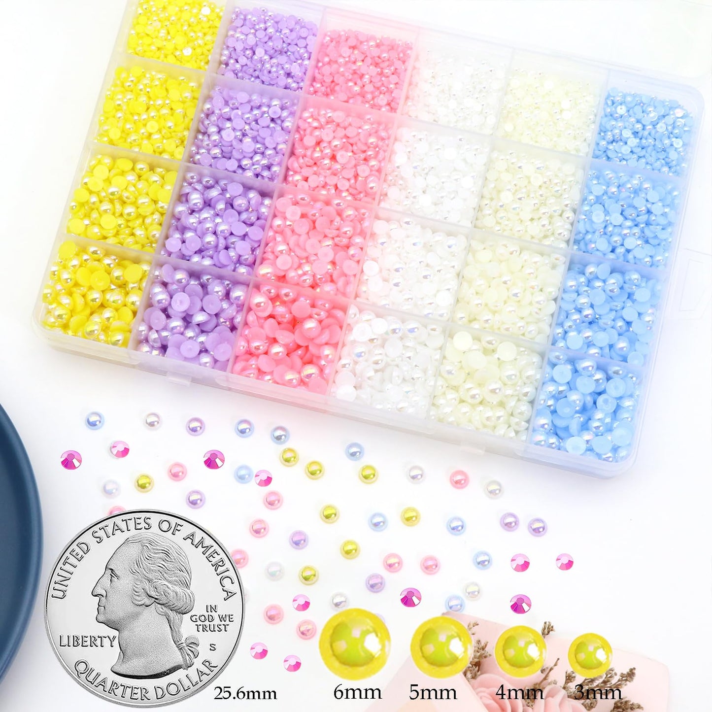 RODAKY Resin Rhinestones Kits 2/3/4/5mm Flatback Jelly Rhinestones Bulk Bedazzling Crystal Gems Beads Stone for Manicure DIY Crafts Mugs Bottles Tumblers Clothes Face Makeup (A-Set 1)