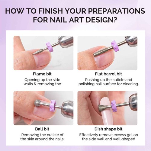 MelodySusie Portable Electric Nail Drill with 10Pcs Diamond Sanding Bit Set with 40pcs Sanding Bands
