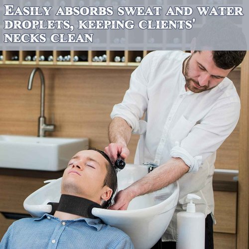 1000 Pieces 10 Rolls Disposable Black Barber Neck Strips, Black Barber Neck Strips Disposable Stretchy Edge Paper Hair for Salon Haircut Styling Barbershop Accessories
